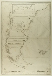 Carte de Côtes de l’Amérique Méridionale depuis le Parallele 36°.30’ late. Sud jusqu’au Cap de Horn