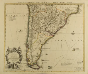 Carte du Paraguay du Chili du Detroit de Magellan