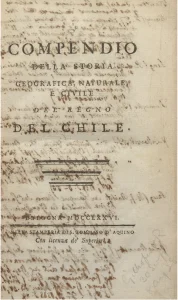 Compendio della storia geografica, naturale e civile del regno del Chile