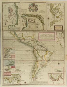 A New & Exact Map of the Coast, Countries and Islands within the Limits of the South Sea Company