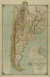 Nuevo Mapa de la Republica Argentina, Chile, Uruguay and Paraguay