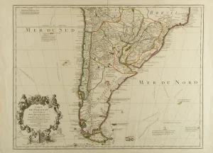 Carte du Paraguay du Chili du Detroit de Magellan