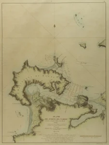 Plano del puerto de Sn. Carlos situado en la parte norte de la Isla de Chiloe