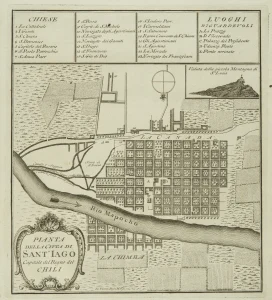Planta Della Citta di Sant’iago Capitale del Regno del Chili
